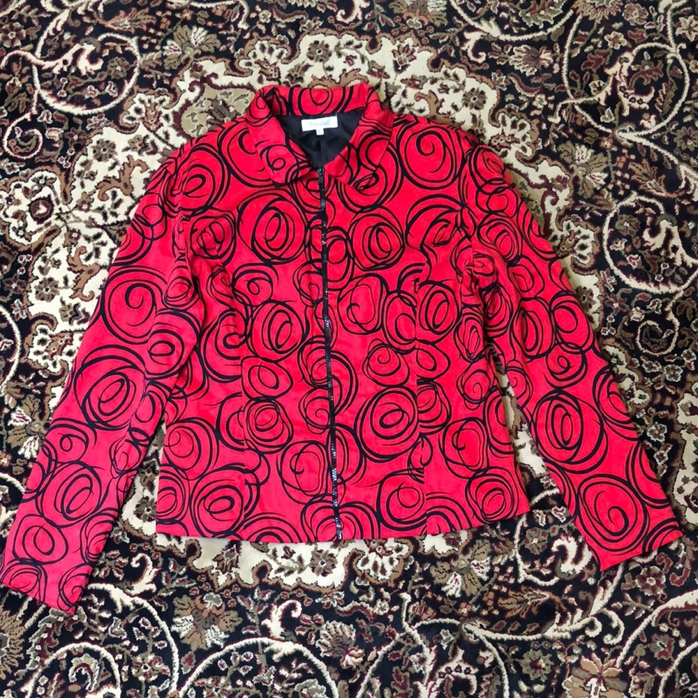 Annabelle Red Swirl Pattern Blazer large